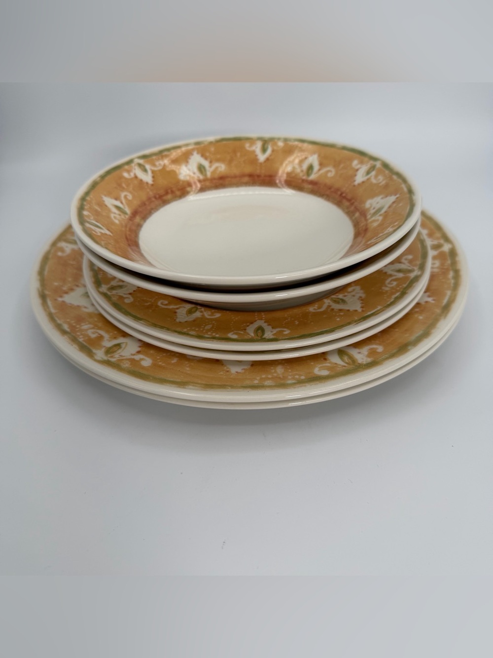 Pier 1 Moroccan Earthenware Dinnerware Set for 2 England 6 Pc Plates Bowls